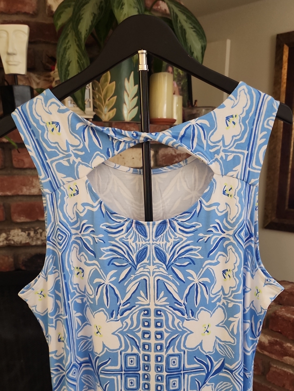 NWT Lilly Pulitzer Blue White Floral Sleeveless Maxi Dress - Picture 6 of 10